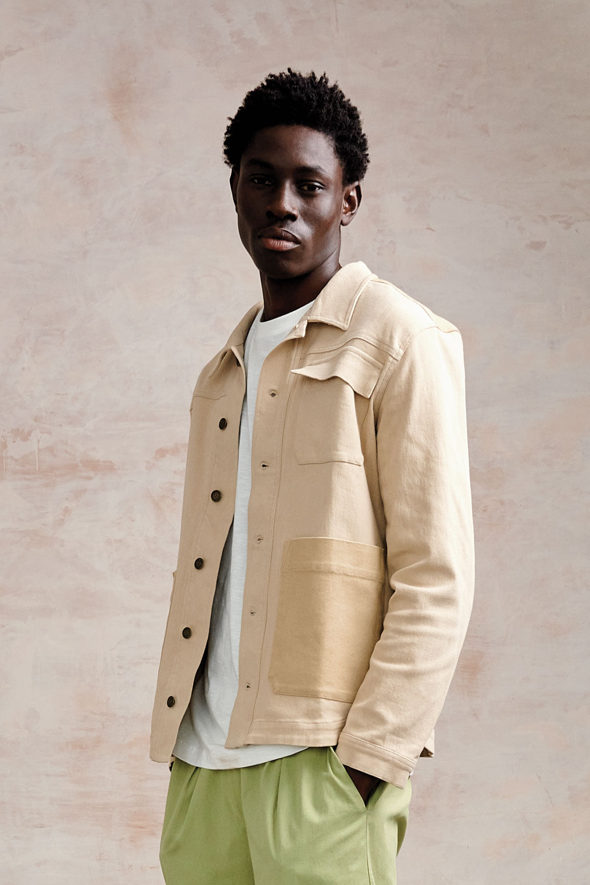 Christophe Organic Cotton Jacket Sand Patch