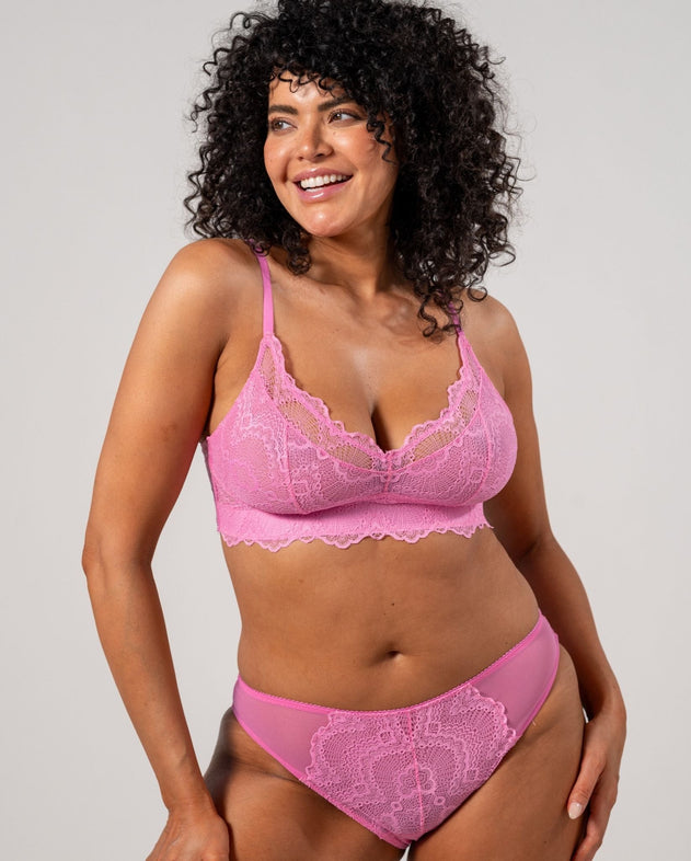 Lace Support+ Bralette Candy Pink