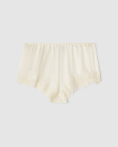 Silk Lace Shorts Cream White