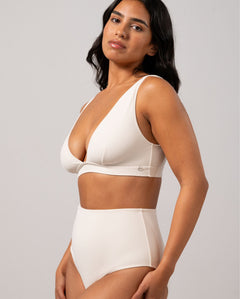Plunge Bikini Top Cream