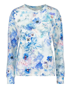 Casual Chic Print Shirt Lush Blue - IVALO.COM