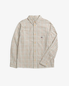 Casual Organic Cotton Shirt Off-White Check