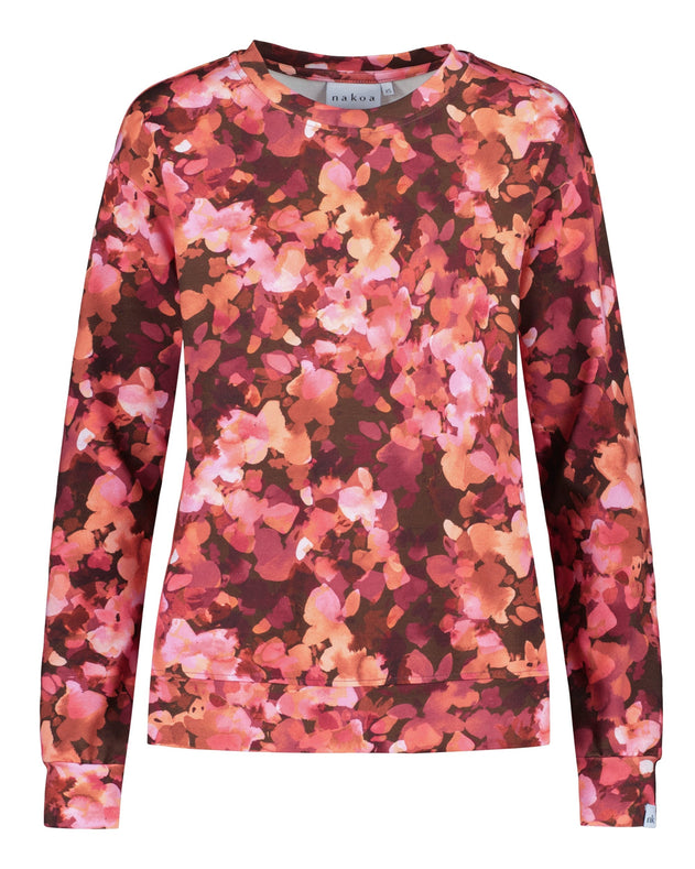 Casual Chic Print Shirt Scarlet Petals