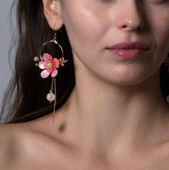 Sakura Moon Earrings