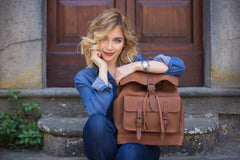 Leather Backpack Mod 103 Heritage Brown