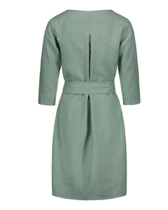 Classic Linen Dress Desert Sage Green - IVALO.COM