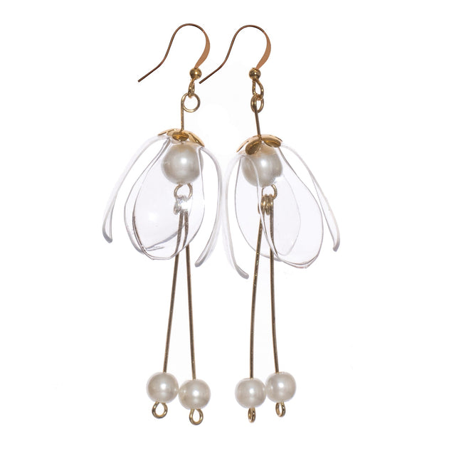 Lily Double-Drop Earrings Clear