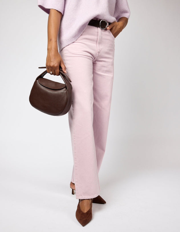Coco Croissant Bag Soft Grain Leather Chocolate Brown