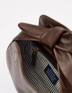 Coco Croissant Bag Soft Grain Leather Chocolate Brown