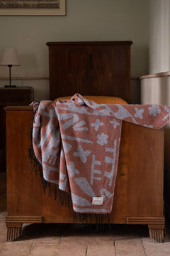 Cody Recycled Cotton Blanket Orange-Grey