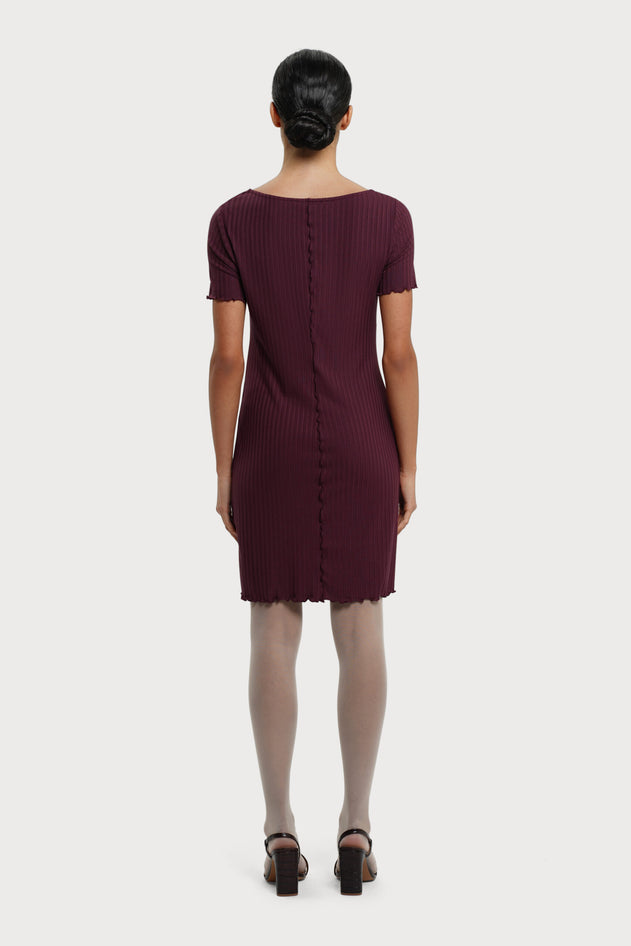 Corinne Dress Wine Red - IVALO.COM