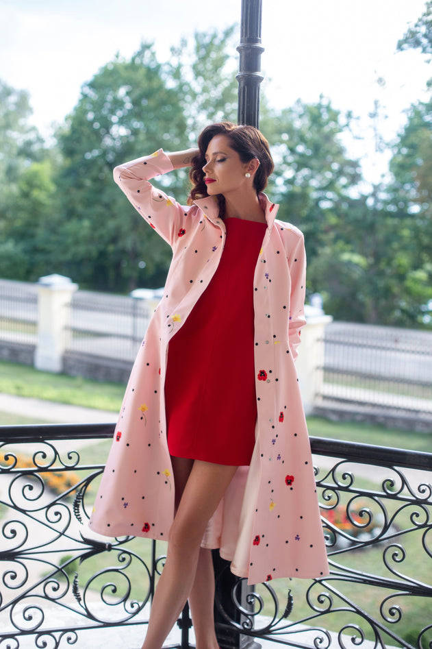 Fit and Flare Raincoat with A-Line Hem Cotton Candy Pink