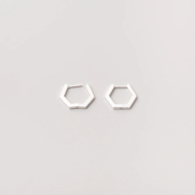 Hexagon Huggie Earring