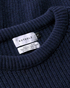 Cropped Knit Sweatshirt Blue Melange