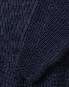 Cropped Knit Sweatshirt Blue Melange