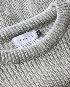 Cropped Knit Sweatshirt Grey Melange