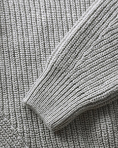 Cropped Knit Sweatshirt Grey Melange