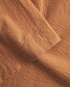 Cropped Bowling Shirt Caramel Brown