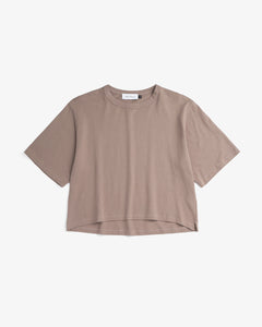 Cropped Waffle T-shirt Washed Brown