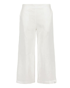 Culottes Linen Trousers Coconut Milk White - IVALO.COM