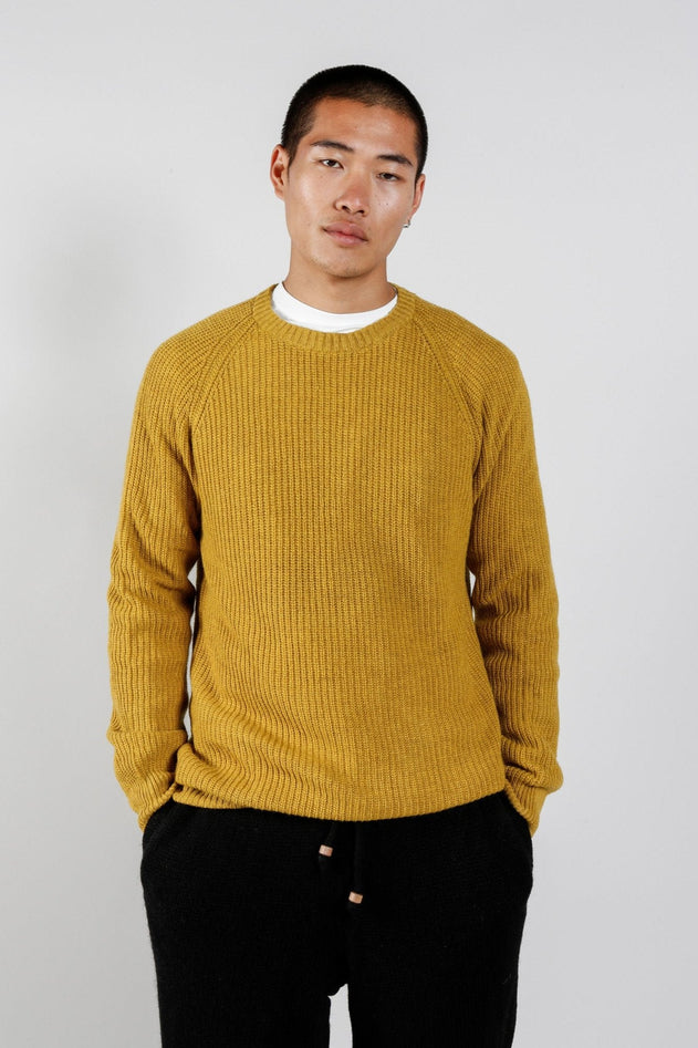 Giovanni yellow wool blend sweater, front view