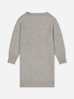 Kids' Cashmere Sweater Dress Embroidered Grey