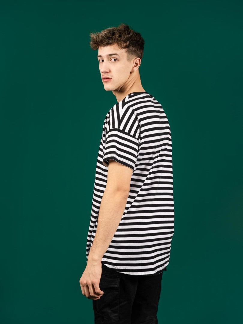 Muisto Long T-Shirt Black/White Stripe