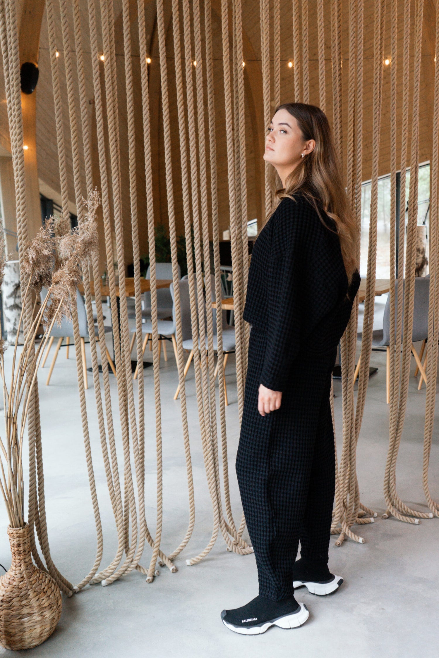 Aiko Loungewear-setti Musta