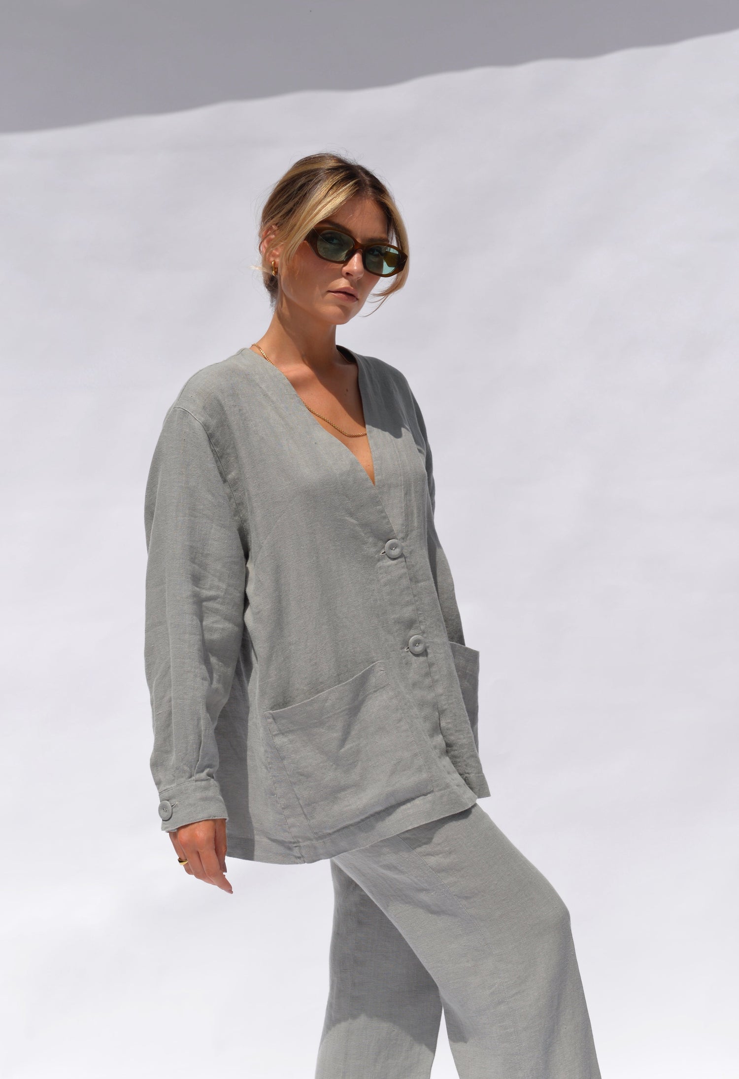 Kuta Linen Jacket Grey