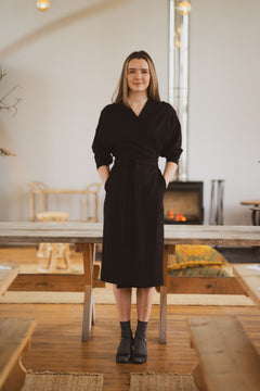 Nola Kimono Dress Black