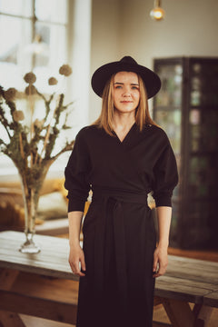 Nola Kimono Dress Black