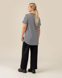 Muisto Long T-Shirt Black/White Stripe