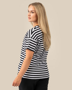 Muisto T-Shirt Black/White Stripe - IVALO.COM