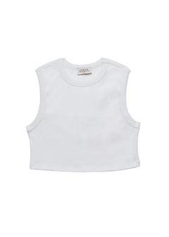 Kurt High-Neck Cropped Tank Top White