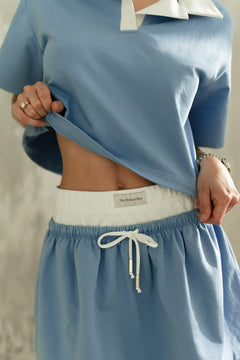Goia Cotton Skirt Blue