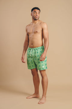 Men's Tiles Swim Shorts Aqua Green