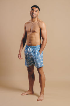 Men's Tiles Swim Shorts Light Blue