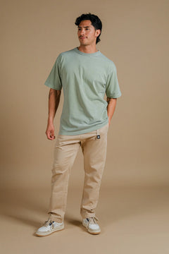 Men's Essential Pigment Heavyweight Oversized T-Shirt Reseda Green
