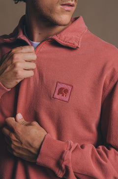 Men's Sauce Pigment Quarter Zip Sweater Burning Sky