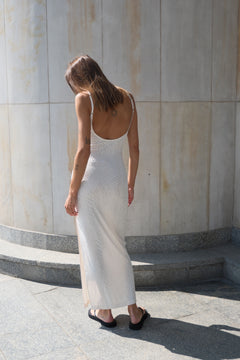 Jacquard Maxi Dress Cream