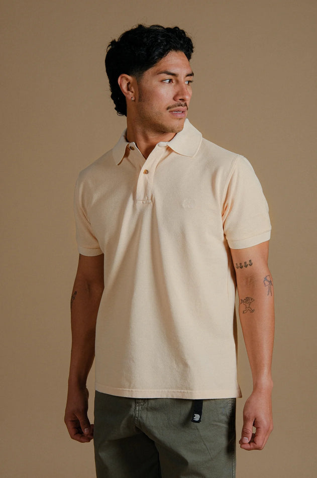 Men's Essential Pigment Polo Buttercream