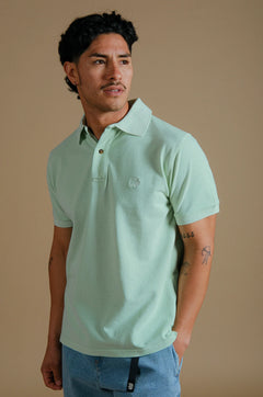 Men's Essential Pigment Polo Dusty Aqua