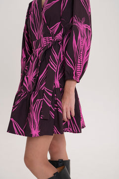 Miske Ruffled Short Wrap Dress Corn Pink