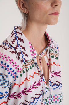 Koca String Detail Blouse Pixel White