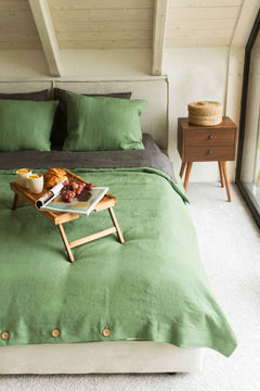 Linen Bedding Set Matcha Green