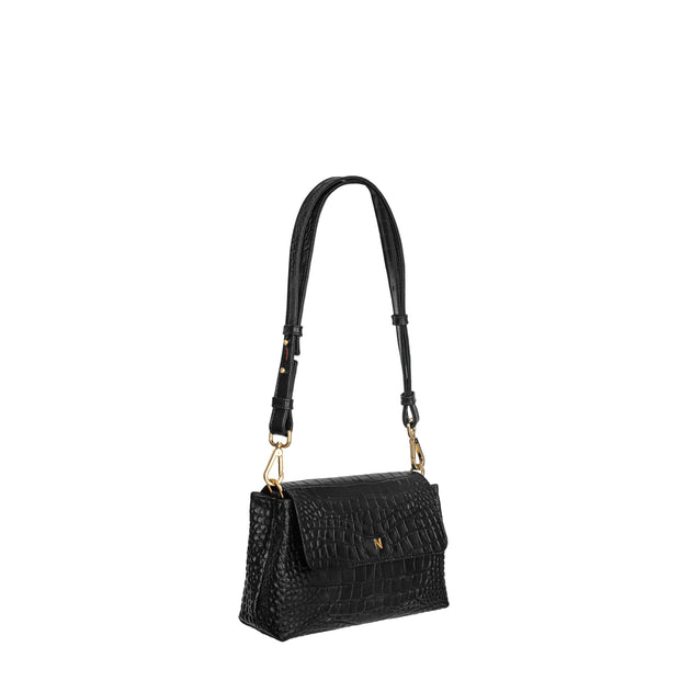 Mini Flap Bag No. 802 Croco Black