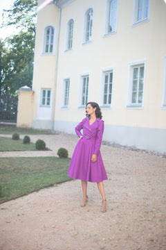 Double Breasted Trench Coat Fuchsia