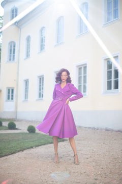 Double Breasted Trench Coat Fuchsia