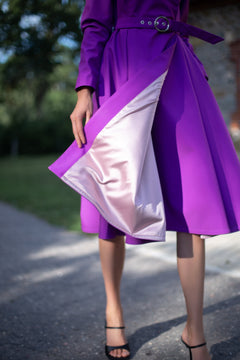 Double Breasted Trench Coat Fuchsia