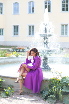 Double Breasted Trench Coat Fuchsia